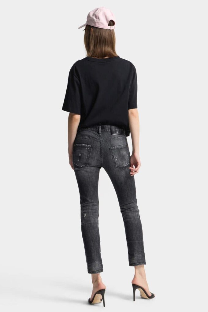 Svarte Teddy-jeans med tåkvask Svarte Teddy-jeans med tåkvask