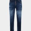 Teddy-Jeans i medium rød flekkvask