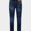 Teddy-Jeans i medium rød flekkvask