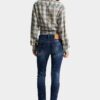 Teddy-Jeans i medium rød flekkvask