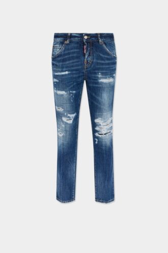 Teddy-jeans med middels slitt vask