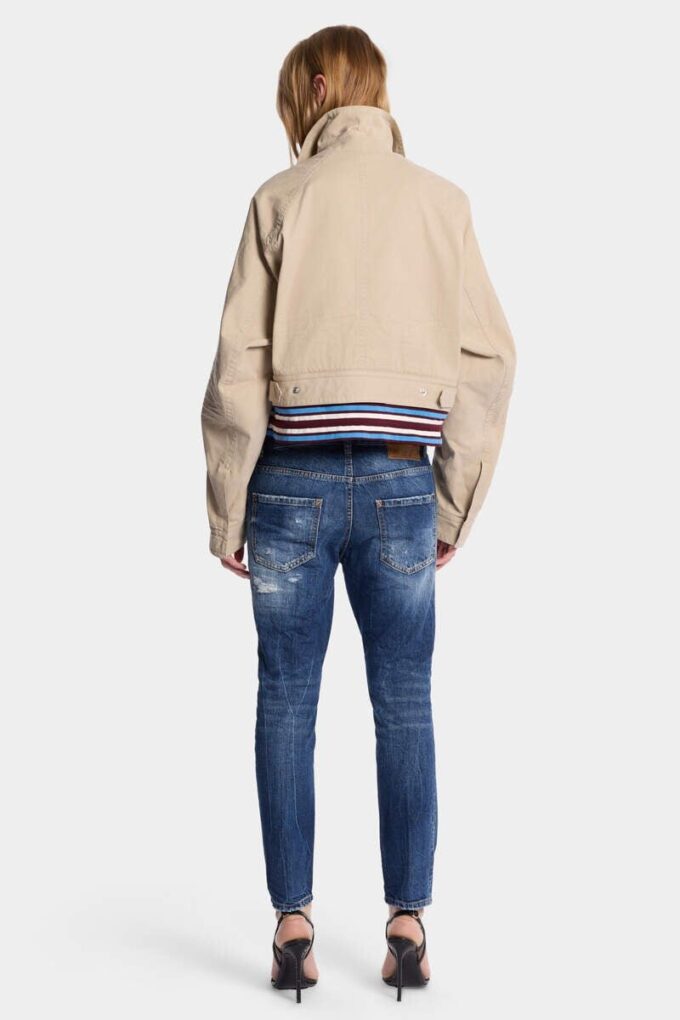 Teddy-jeans med middels slitt vask