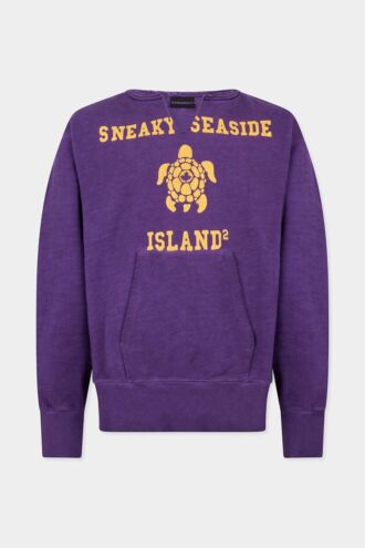 Vintagefarget, lang og slank passform med rund hals