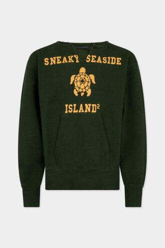 Vintagefarget, lang og slank passform med rund hals
