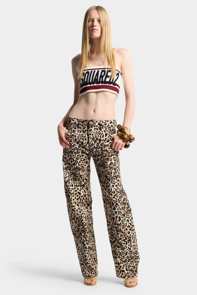Wild2-jeans med trykk og løs passform